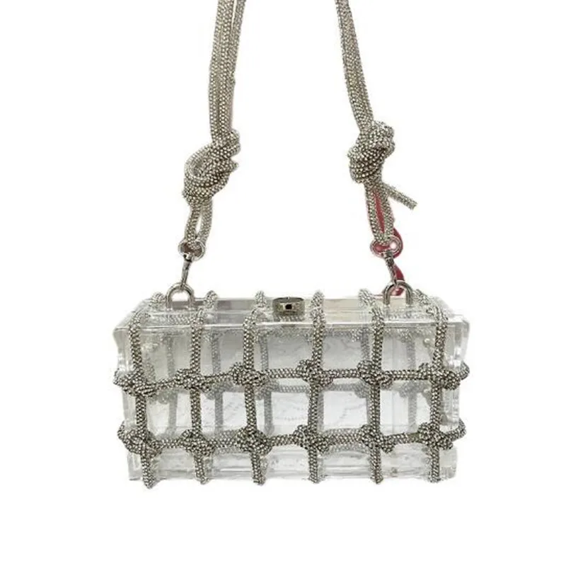 Diamond Acrylic Box Evening Clutch Bags for Women Braided Rope Luxury Purses and Handbags Wedding Party Bag Beaded Wrist Strap
Diamond Acrylic Box Evening Clutch Bags for Women Braided Rope Luxury Purses and Handbags Wedding Party Bag Beaded Wrist Strap