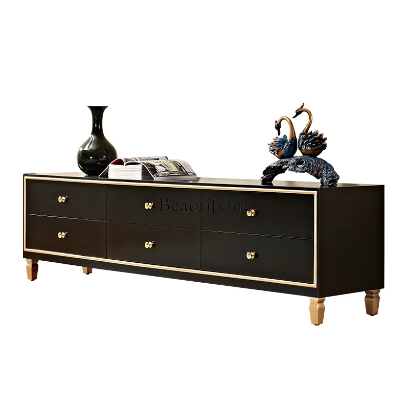 Model room furniture floor cabinet new Chinese living room black gold painting neoclassical bedroom audio-visual cabinet
Model room furniture floor cabinet new Chinese living room black gold painting neoclassical bedroom audio-visual cabinet