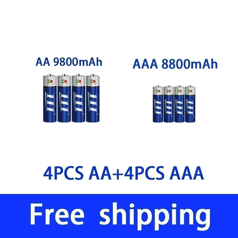 SU AAA + AA rechargeable AA 1.5V 9800mah - 1.5V AAA 8800mAh alkaline battery flashlight toy watch MP3 player, free delivery
SU AAA + AA rechargeable AA 1.5V 9800mah - 1.5V AAA 8800mAh alkaline battery flashlight toy watch MP3 player, free delivery