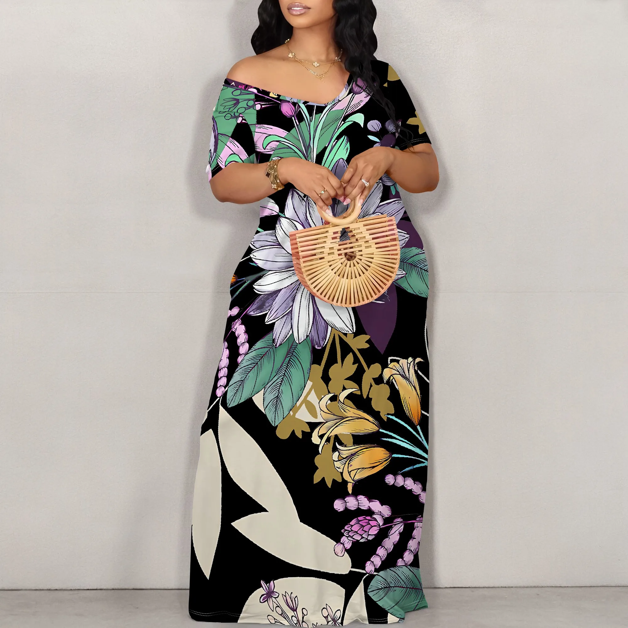 Women's Sexy Off Shoulder Backless Bodycon Long Maxi Dress Fashion Denim Printed High Split Casual Party Dress
Women's Sexy Off Shoulder Backless Bodycon Long Maxi Dress Fashion Denim Printed High Split Casual Party Dress