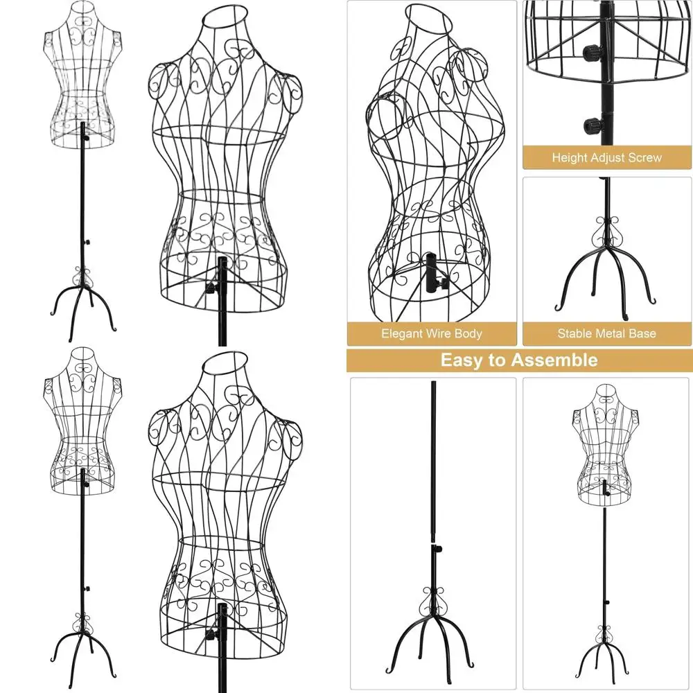 Винтажный проволочный манекен для домашнего декора, регулируемая высота, маленький, черный металлический проволочный корпус
Винтажный проволочный манекен для домашнего декора, регулируемая высота, маленький, черный металлический проволочный корпус