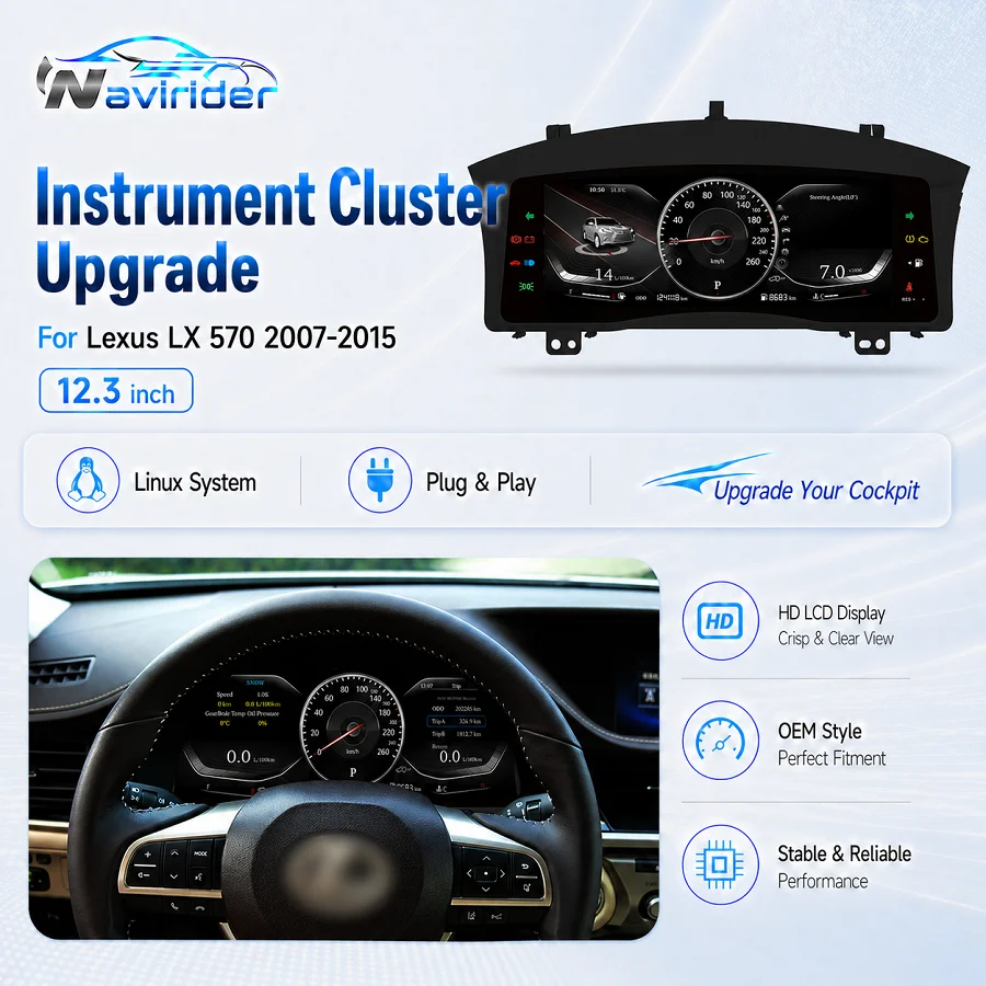 Car Upgrade 12.3 Inch LCD Digital Dashboard Panel Virtual Cockpit Speedometer Meter For LEXUS LX570 2007-2015 Digital Refit Kit
Car Upgrade 12.3 Inch LCD Digital Dashboard Panel Virtual Cockpit Speedometer Meter For LEXUS LX570 2007-2015 Digital Refit Kit