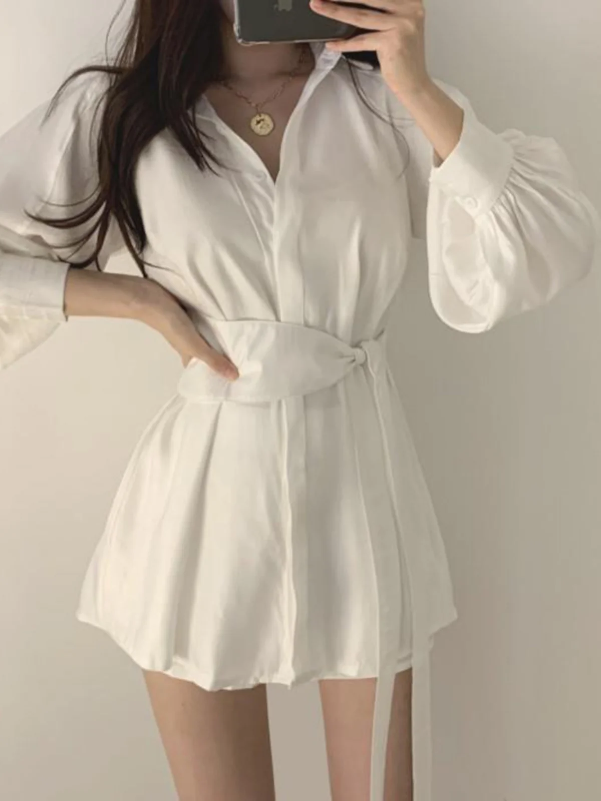 Spring 2025 Women's Mid-Length Waist-Cinched Shirt Lantern Sleeve Fashion Set Two-Piece Suit Long Sleeve Casual Wear
Spring 2025 Women's Mid-Length Waist-Cinched Shirt Lantern Sleeve Fashion Set Two-Piece Suit Long Sleeve Casual Wear
