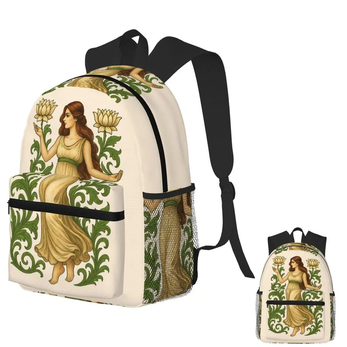 Art Nouveau Lotus Goddess Vintage Floral Elegant Design Student Backpack School Bag Hiking Travel Daypack Bookbag Shoulder Bags
Art Nouveau Lotus Goddess Vintage Floral Elegant Design Student Backpack School Bag Hiking Travel Daypack Bookbag Shoulder Bags