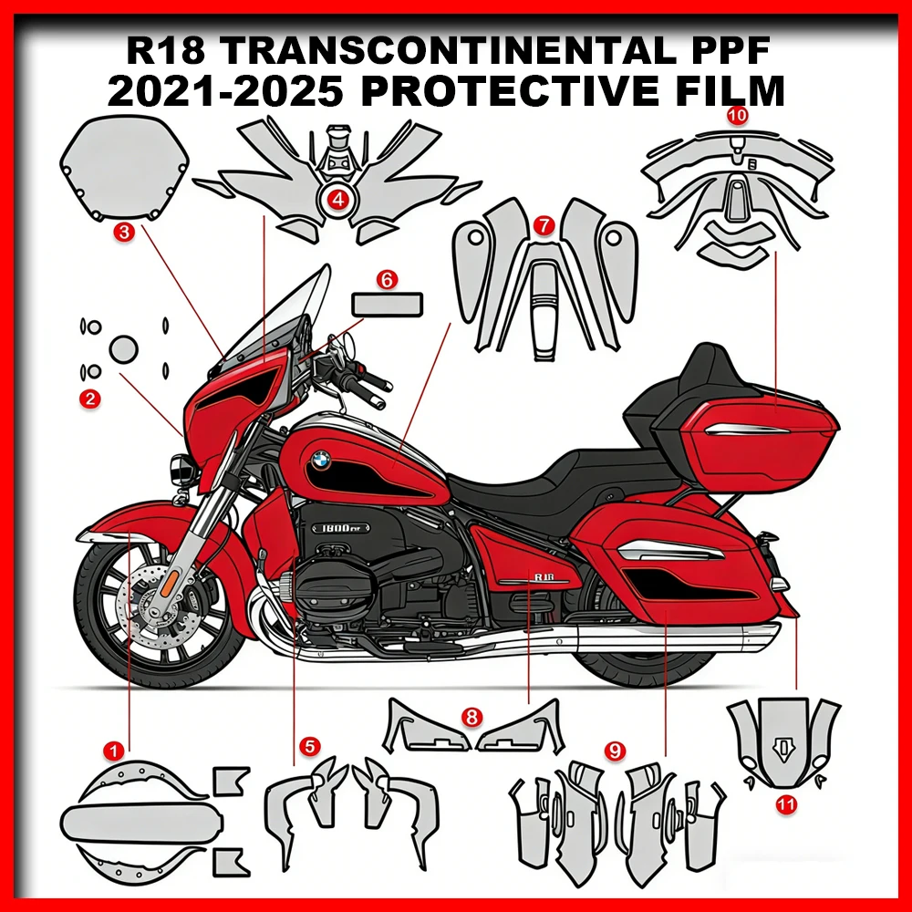 PPF For BMW R 18 Transcontinental TPU Paint Protection Film Motorcycle Fairing Anti-scratch Protective Film 2021-2025
PPF For BMW R 18 Transcontinental TPU Paint Protection Film Motorcycle Fairing Anti-scratch Protective Film 2021-2025