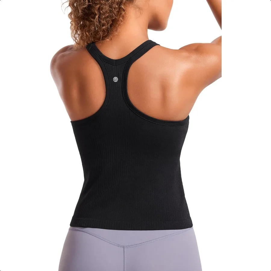 CRZ YOGA Seaml Ribbed Womens Tank Top Racerback Camisoles with Built in Bra Padded Scoop Neck Athletic Workout Slim Cami
CRZ YOGA Seaml Ribbed Womens Tank Top Racerback Camisoles with Built in Bra Padded Scoop Neck Athletic Workout Slim Cami