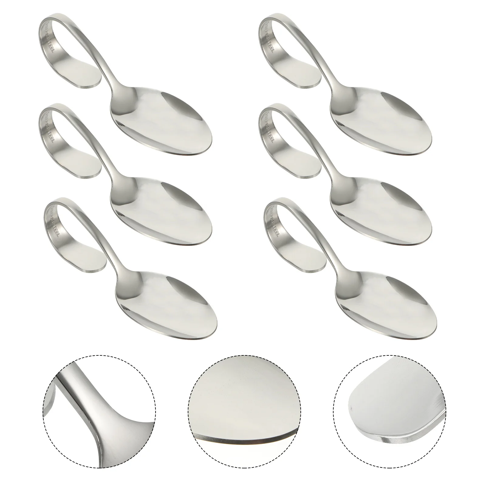 6pcs Stainless Steel Curved Handle Spoons Silver Buffet Serving Scoops For Dessert Western Food Restaurant Home Kitchen Use
6pcs Stainless Steel Curved Handle Spoons Silver Buffet Serving Scoops For Dessert Western Food Restaurant Home Kitchen Use