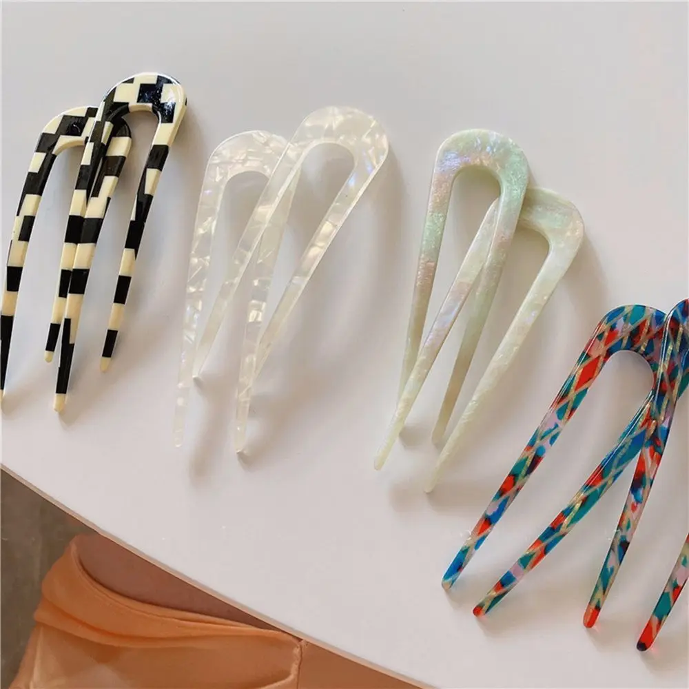 Hairstyle Tools Bun Maker Girls Acetate U-shaped Hairpin Female Hair Accessories Checkerboard Hair Stick Korean Style Headwear
Hairstyle Tools Bun Maker Girls Acetate U-shaped Hairpin Female Hair Accessories Checkerboard Hair Stick Korean Style Headwear