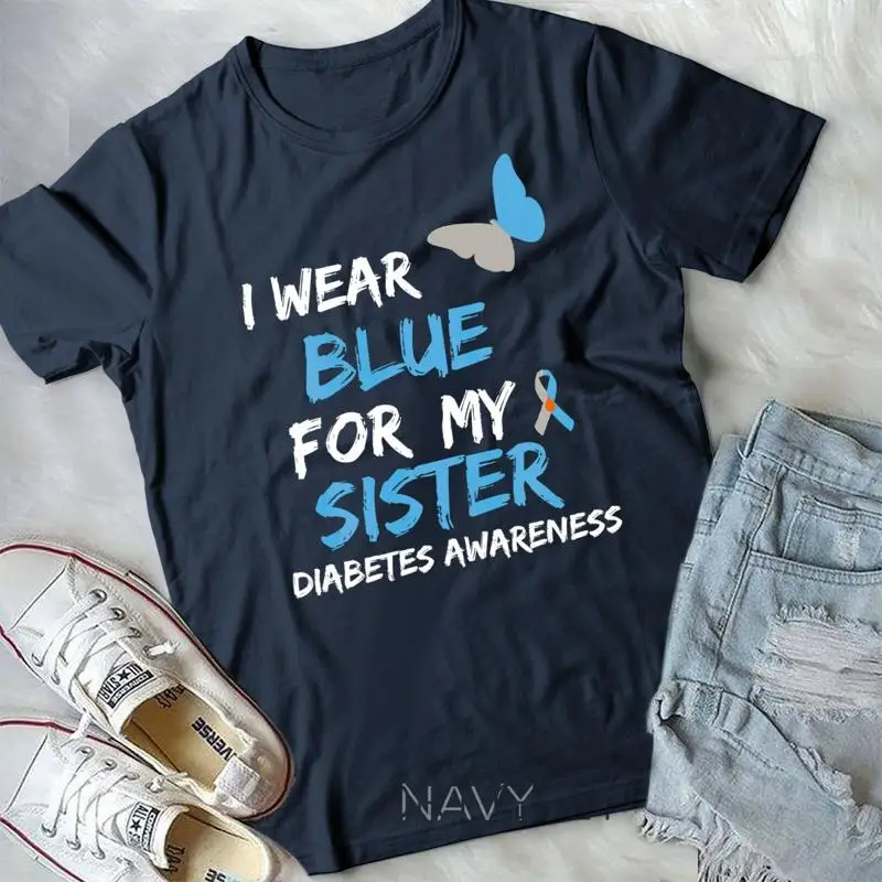 Футболка I Wear Blue For My Sister с лентой для осведомленности диабета, футболка унисекс
Футболка I Wear Blue For My Sister с лентой для осведомленности диабета, футболка унисекс