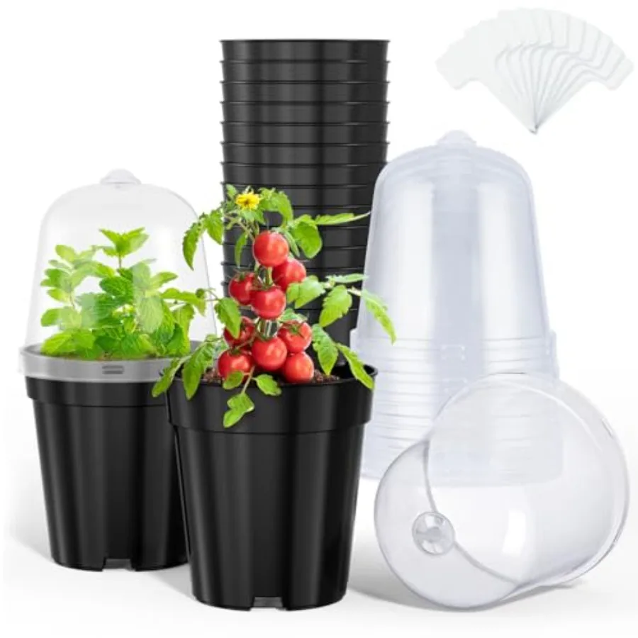Nursery Pots for Plants, Plant Pot for Planting with Humidity Domes Plastic Seedling with Drainage Holes Seed Starter Flower wi
Nursery Pots for Plants, Plant Pot for Planting with Humidity Domes Plastic Seedling with Drainage Holes Seed Starter Flower wi
