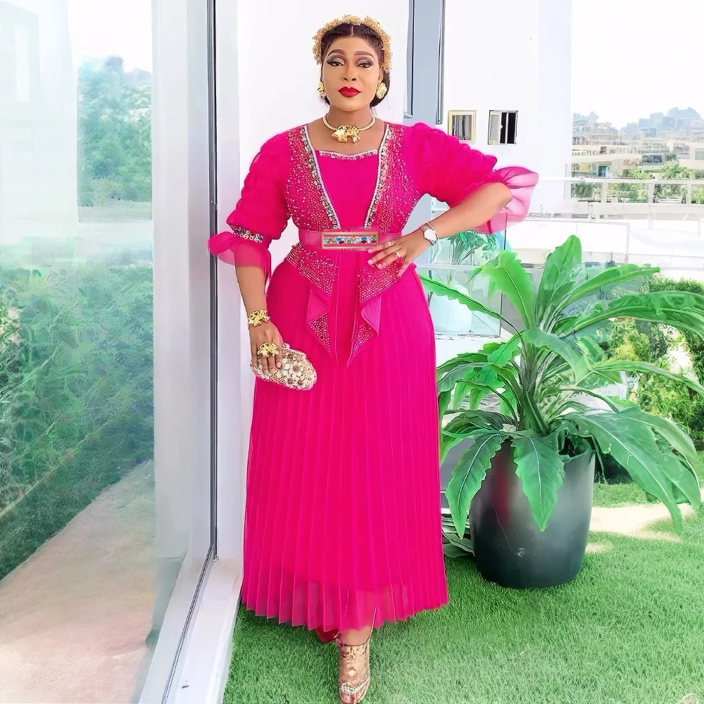 2025 African Evening Dresses for Women Party Diamond Kaftan Gown Elegant Wedding Pleated Robe Ankara Dashiki African Clothing
2025 African Evening Dresses for Women Party Diamond Kaftan Gown Elegant Wedding Pleated Robe Ankara Dashiki African Clothing