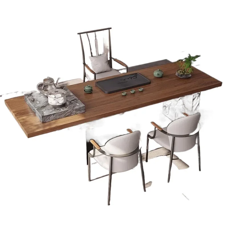 Light luxury high-end large board solid wood tea table Modern simple villa home antique office tea table and chair combination
Light luxury high-end large board solid wood tea table Modern simple villa home antique office tea table and chair combination