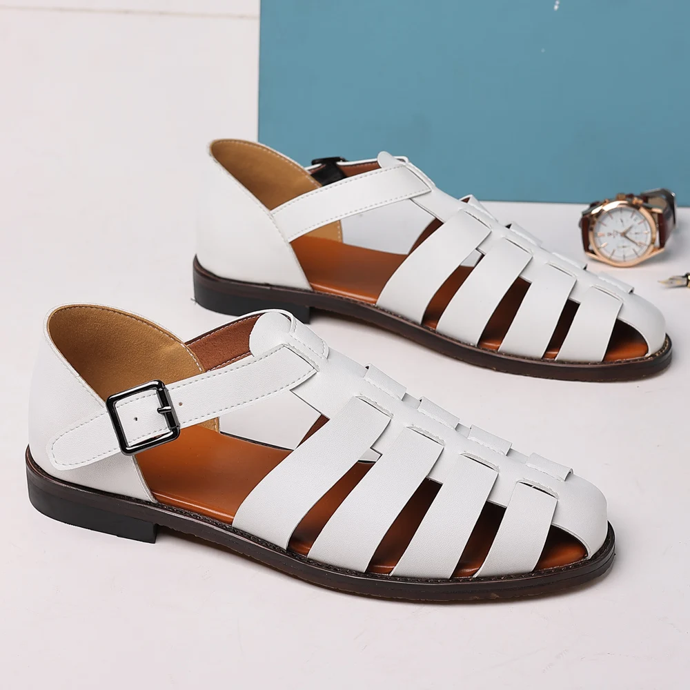 Summer Men Sandals Casual Comfortable Perforated Breathable Business Sandals Roman Style Sandals Sizes 38-48 Men Sandals
Summer Men Sandals Casual Comfortable Perforated Breathable Business Sandals Roman Style Sandals Sizes 38-48 Men Sandals