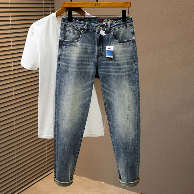 Spring and Summer Oversized Jeans Men's Street Fashion All-Match High-End Simple Leisure Washed-out Slim Fit plus Size Long
Spring and Summer Oversized Jeans Men's Street Fashion All-Match High-End Simple Leisure Washed-out Slim Fit plus Size Long
