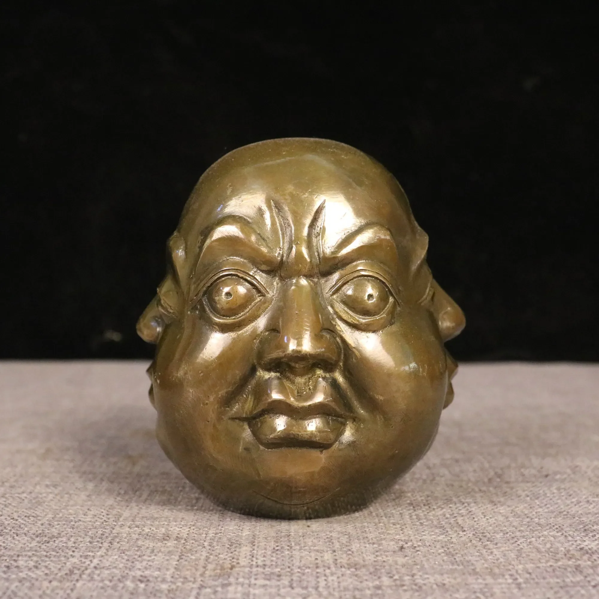 Chinese Buddhism brass copper 4 Face Expression 5.6" Maitreya Buddha Head Statue
Chinese Buddhism brass copper 4 Face Expression 5.6" Maitreya Buddha Head Statue