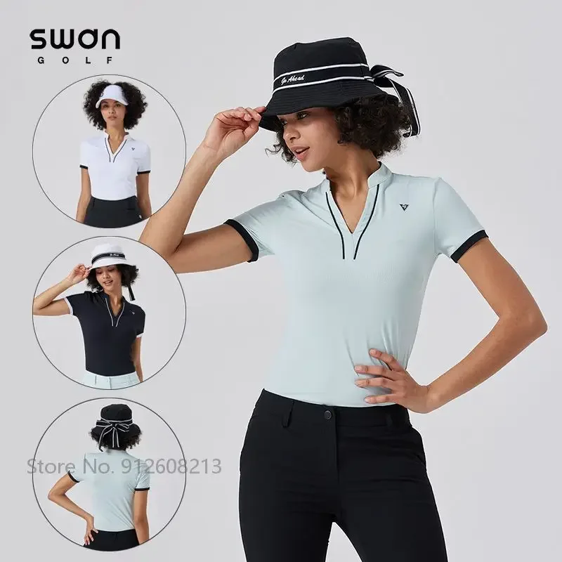 SG New Summer Outdoor Sports Quick-dry Tops Women Elastic Golf Shirts Lady Short Sleeve V-Neck T-shirts Patchwork Golf Jersey
SG New Summer Outdoor Sports Quick-dry Tops Women Elastic Golf Shirts Lady Short Sleeve V-Neck T-shirts Patchwork Golf Jersey
