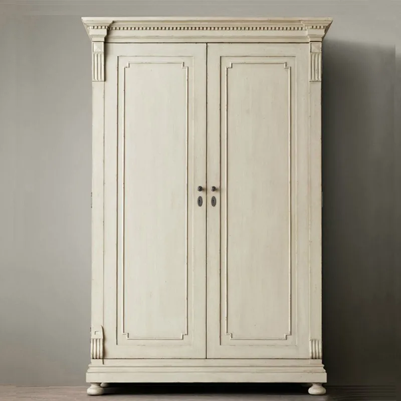 American country solid wood wardrobe double door antique retro white old oak door double door wardrobe bedroom
American country solid wood wardrobe double door antique retro white old oak door double door wardrobe bedroom