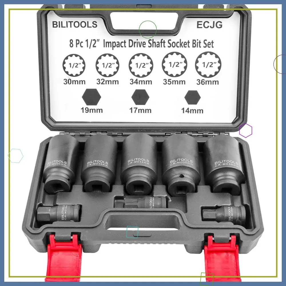 Набор головок для гаек приводной оси 1/2 дюйма, 12-точечные ударные глубокие головки 14–36 мм для обслуживания транспортных средств
Набор головок для гаек приводной оси 1/2 дюйма, 12-точечные ударные глубокие головки 14–36 мм для обслуживания транспортных средств
