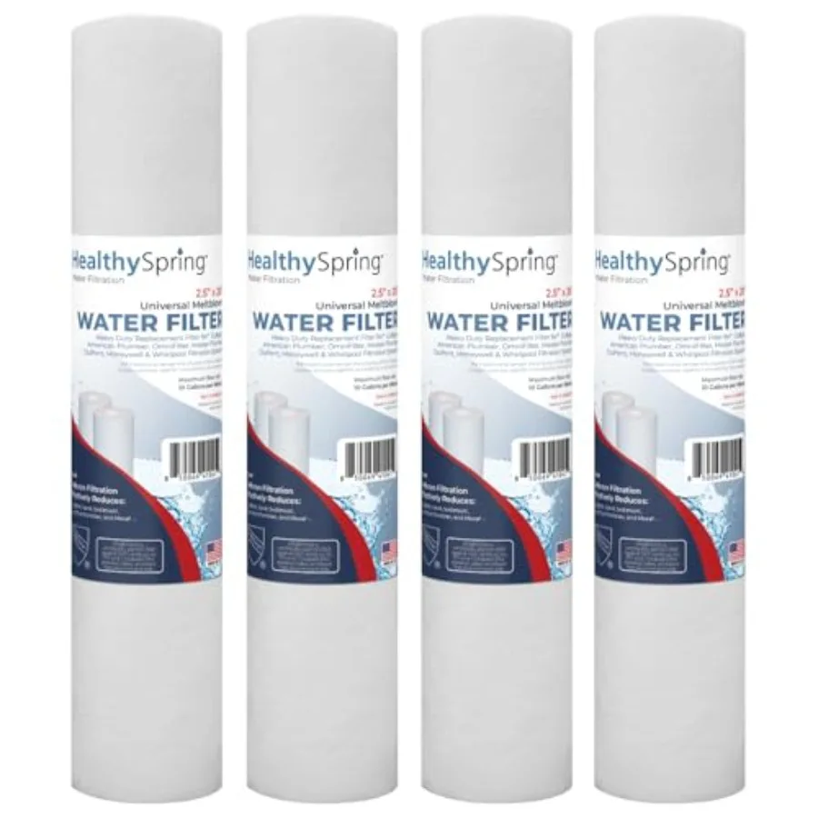 High Performance 5 Micron 20 Inch x 2.5 Inch 4-Pack Spun Polypropylene Whole House Sediment Water Filter Replacement Cartridge
High Performance 5 Micron 20 Inch x 2.5 Inch 4-Pack Spun Polypropylene Whole House Sediment Water Filter Replacement Cartridge