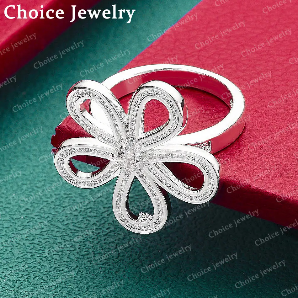 925 Sterling Silver Size 7-10 Zircons Flower Ring For Women Grace Jewelry Trend Fashionable Birthday Party Gifts
925 Sterling Silver Size 7-10 Zircons Flower Ring For Women Grace Jewelry Trend Fashionable Birthday Party Gifts