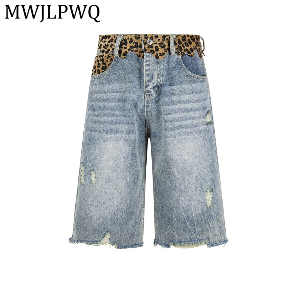 MWJLPWQ Mens Casual Denim Shorts Light Blue Leopard Print Waistband Distressed Frayed Hem Street Style Pants Daily Wear 16723
MWJLPWQ Mens Casual Denim Shorts Light Blue Leopard Print Waistband Distressed Frayed Hem Street Style Pants Daily Wear 16723