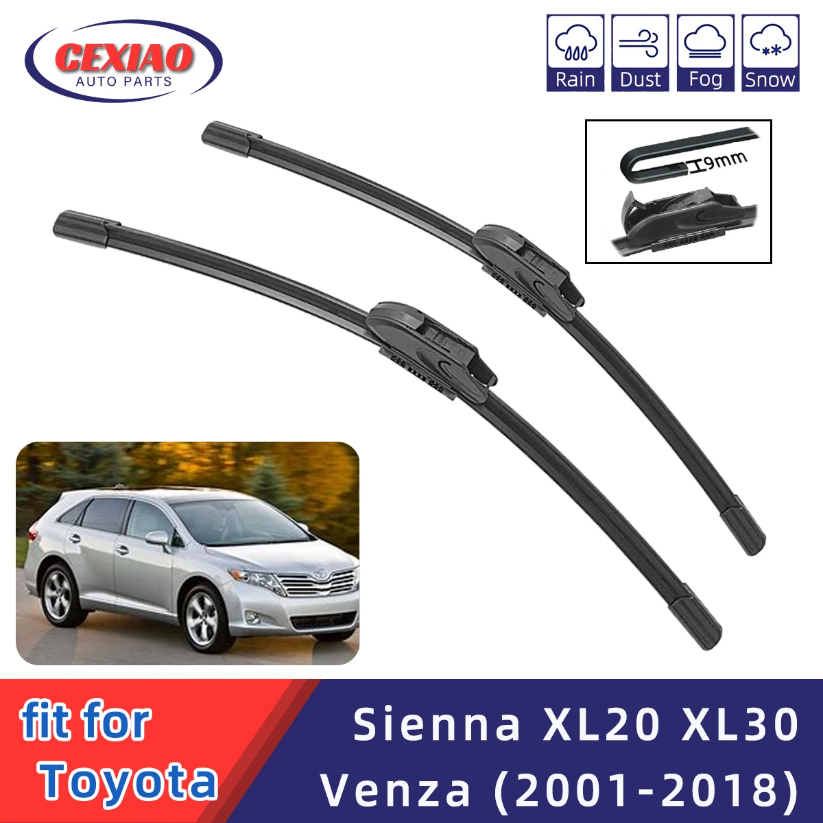 For Toyota Sienna XL20 XL30 XP110Venza Front Windshield Wiper General Motors Multifunctional Double Rubber Strip Wiper Wholesale
For Toyota Sienna XL20 XL30 XP110Venza Front Windshield Wiper General Motors Multifunctional Double Rubber Strip Wiper Wholesale