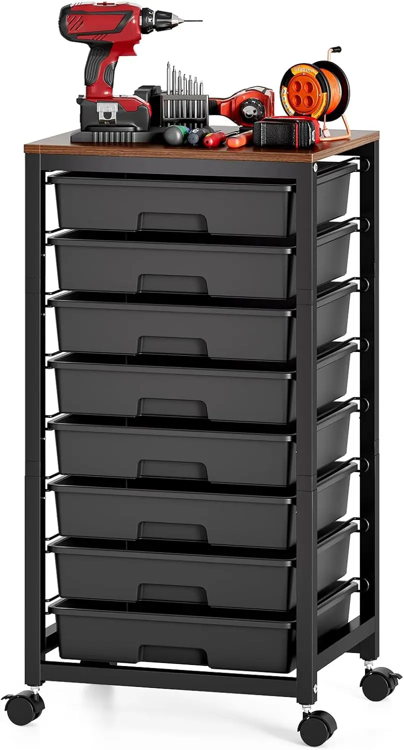 Rolling Storage Cart with 8 Drawers and Wooden Tabletop for Office Classroom Home
Rolling Storage Cart with 8 Drawers and Wooden Tabletop for Office Classroom Home