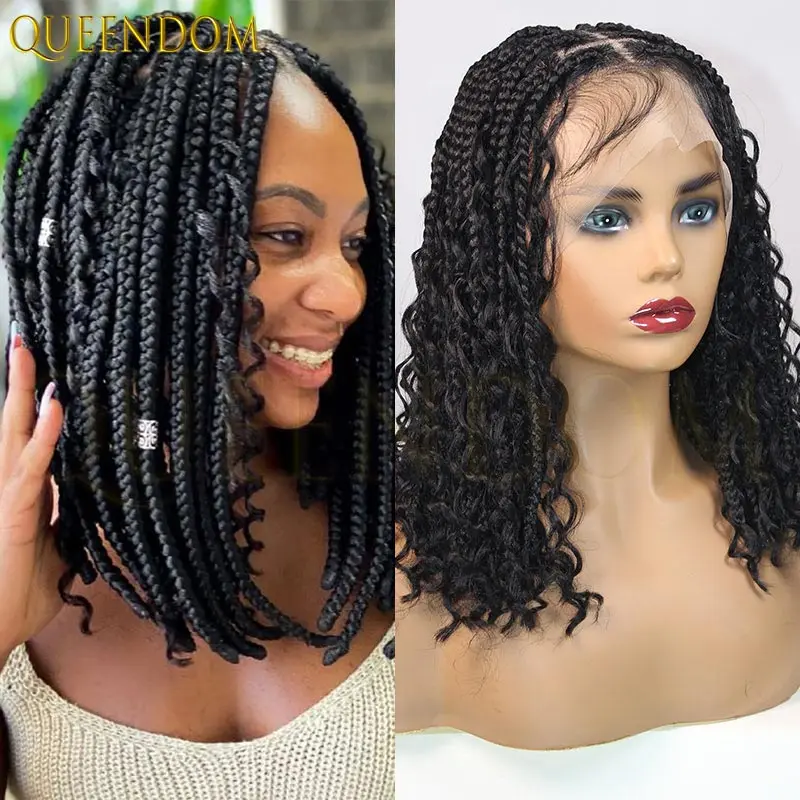 12-дюймовые плетеные парики без узлов с вьющимися концами, синтетические полные кружевные парики в стиле бохо, кружевные фронтальные косички, парик для чернокожих женщин
12-дюймовые плетеные парики без узлов с вьющимися концами, синтетические полные кружевные парики в стиле бохо, кружевные фронтальные косички, парик для чернокожих женщин
