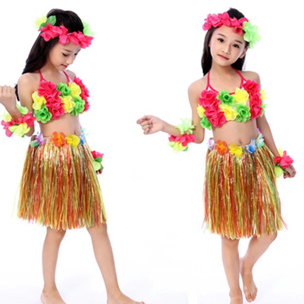 5Pcs Hawaii Tropical Hula Grass Skirt Set Colorful 40cm Elastic Waistband Bridal Party Flower Bra Headband Bracelets
5Pcs Hawaii Tropical Hula Grass Skirt Set Colorful 40cm Elastic Waistband Bridal Party Flower Bra Headband Bracelets