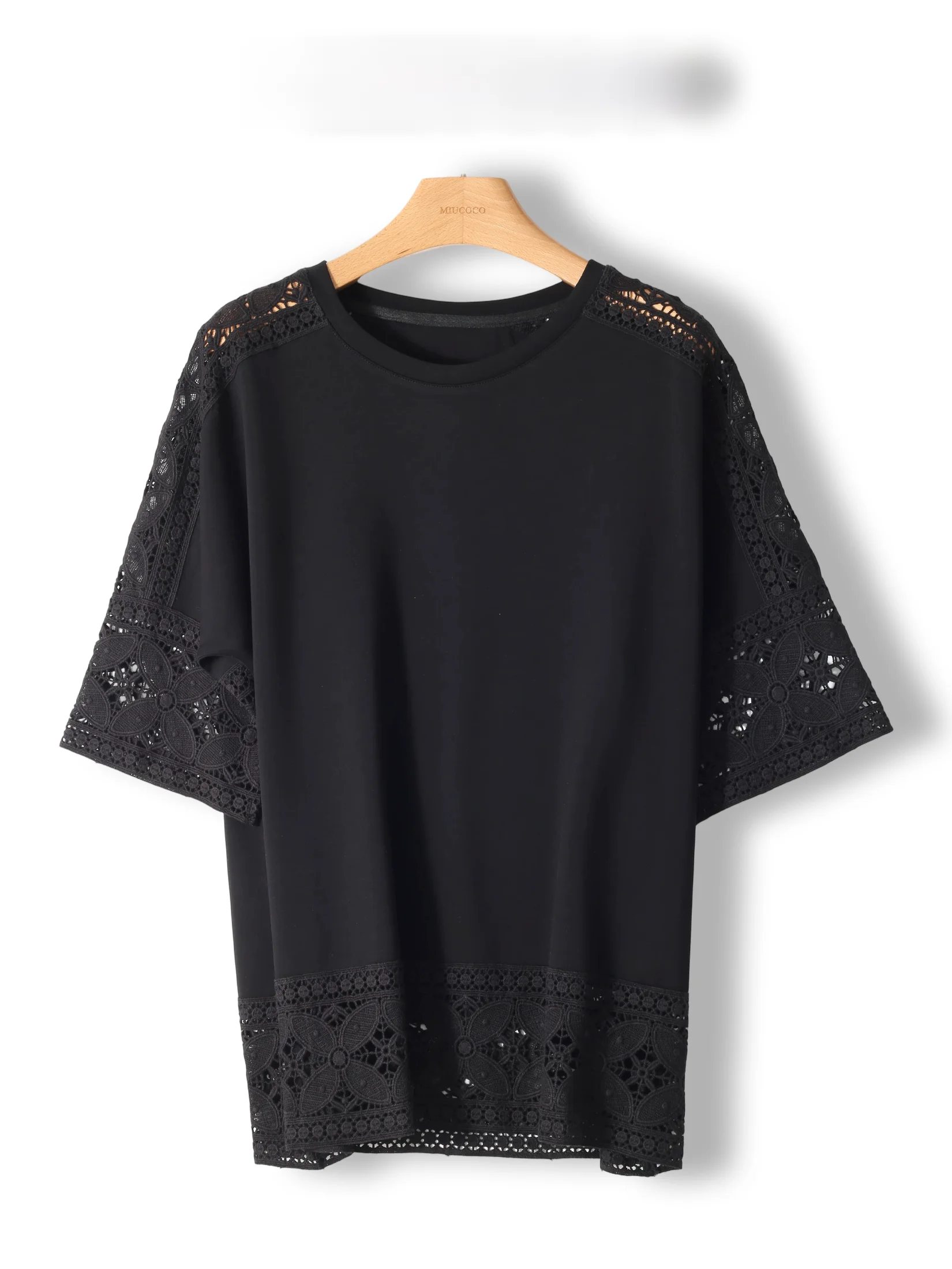Heavy Embroidery Lace Patchwork T-Shirt Women Loose Short Sleeve Summer Casual Style Cotton Shoulder Sleeve round Neck Top
Heavy Embroidery Lace Patchwork T-Shirt Women Loose Short Sleeve Summer Casual Style Cotton Shoulder Sleeve round Neck Top