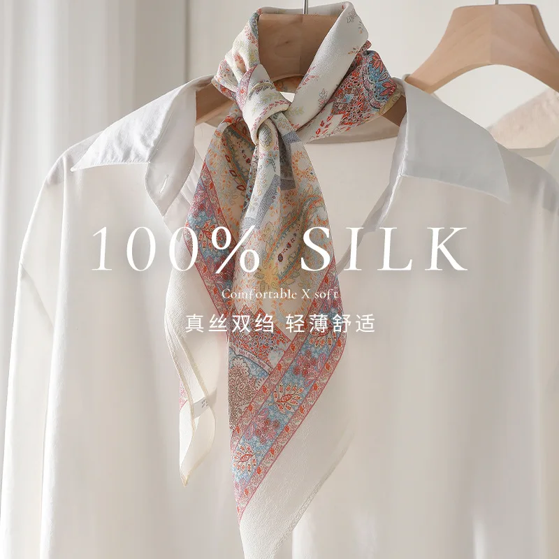100% Silk Scarf Women elegant Luxury Square Fashion Print Hair Neckerchief Lady Shawl Wraps Hijab Bandana High Quality Scarves
100% Silk Scarf Women elegant Luxury Square Fashion Print Hair Neckerchief Lady Shawl Wraps Hijab Bandana High Quality Scarves