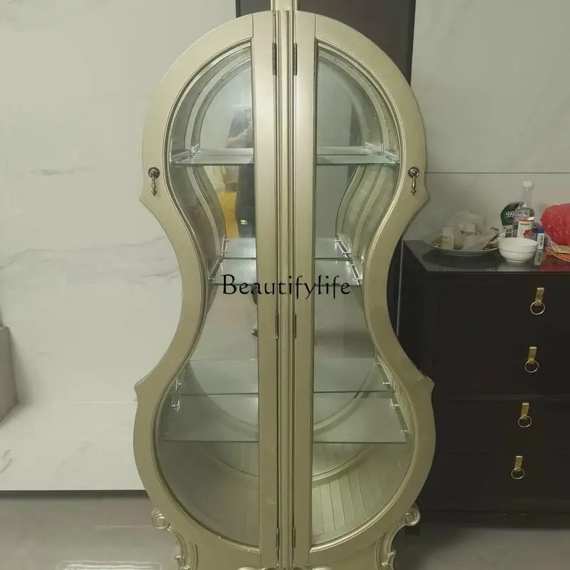 American solid wood wine cabinet creative cello living room European decorative locker
American solid wood wine cabinet creative cello living room European decorative locker