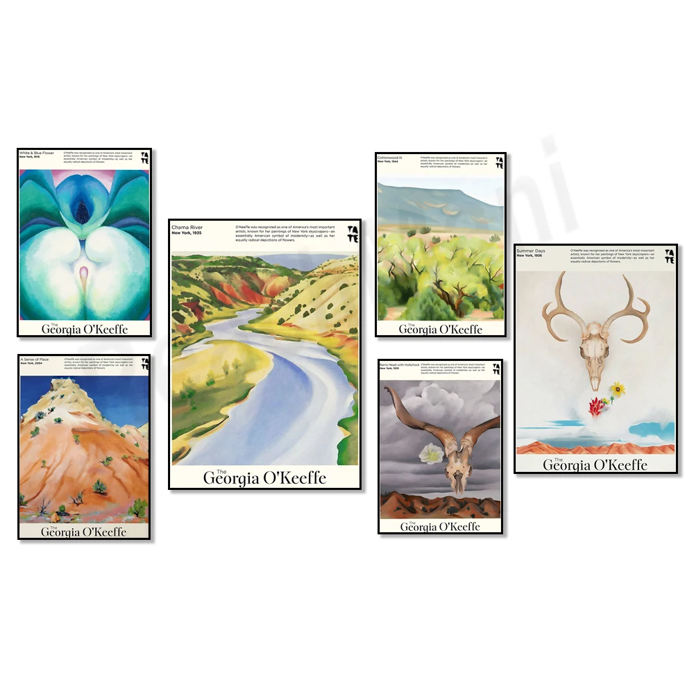 Georgia O'Keeffe Exhibition Poster, Pineapple Sprout Summer, Sheep's Head and Hollyhock, Red Canna Flowering Plant Poster
Georgia O'Keeffe Exhibition Poster, Pineapple Sprout Summer, Sheep's Head and Hollyhock, Red Canna Flowering Plant Poster
