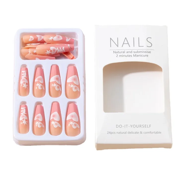 Wear armor European and American style pink love sweet sister nail art piece finished product sweet wind fake nail piece
Wear armor European and American style pink love sweet sister nail art piece finished product sweet wind fake nail piece