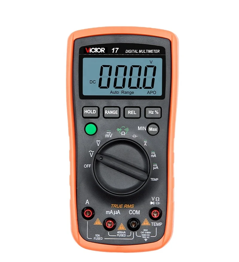 VICTOR 17 Auto /Manual Range 3999 Counts True RMS Digital Multimeter WIth Relative Value Max. Min. Measurement Tester
VICTOR 17 Auto /Manual Range 3999 Counts True RMS Digital Multimeter WIth Relative Value Max. Min. Measurement Tester