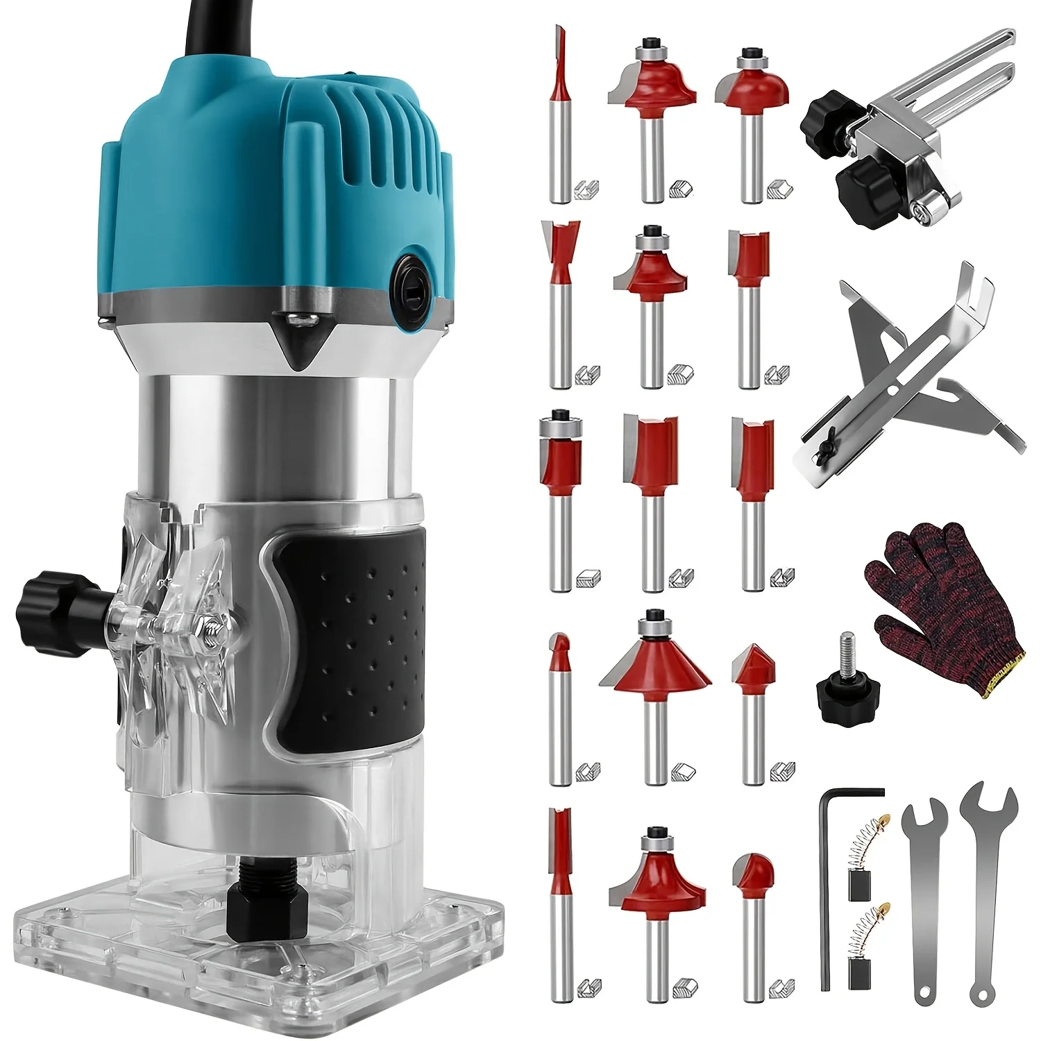 800W Heavy-Duty Compact Wood Router with 1/4" Collet & 35,000 RPM High-Speed Motor - Professional/ DIY Woodworking Tool for Slotting, Trimming, Edging, Carving - Dust Collection System, Multi-Attachment Compatible (Plugs into US Outlets), Trimming Equipme
800W Heavy-Duty Compact Wood Router with 1/4" Collet & 35,000 RPM High-Speed Motor - Professional/ DIY Woodworking Tool for Slotting, Trimming, Edging, Carving - Dust Collection System, Multi-Attachment Compatible (Plugs into US Outlets), Trimming Equipme