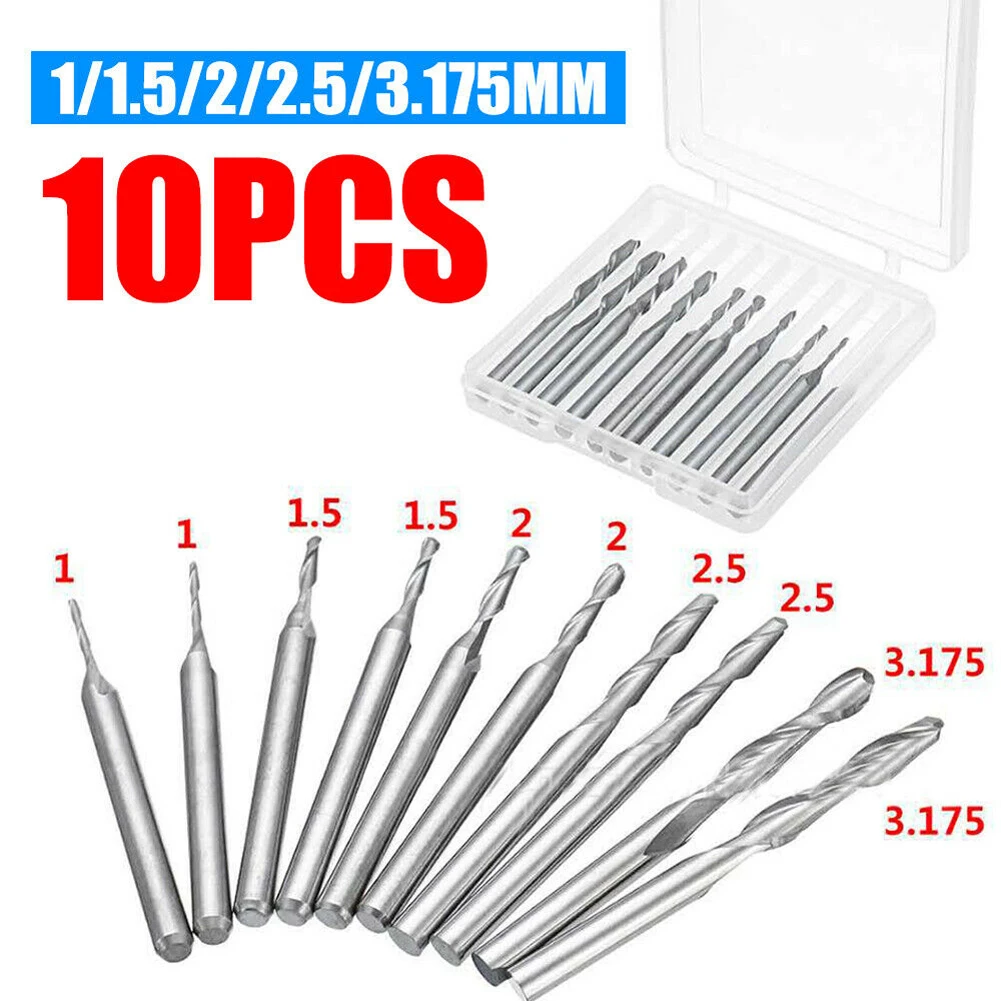 Industrial Quality 10Pcs Spiral Router Bits Set Upcut 2 Flutes Ball Nose 1/8 Shank Cutting Diameter 1 0mm 3 175mm
Industrial Quality 10Pcs Spiral Router Bits Set Upcut 2 Flutes Ball Nose 1/8 Shank Cutting Diameter 1 0mm 3 175mm