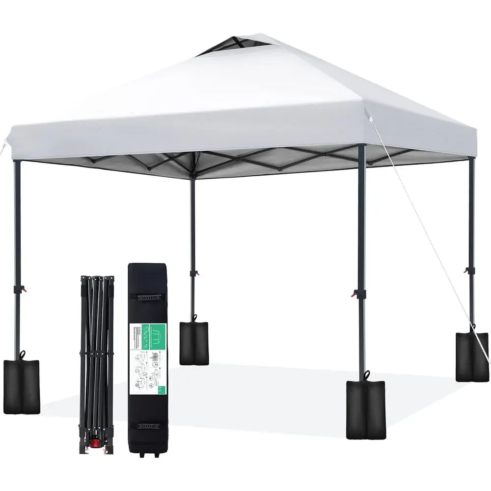 10x10 Heavy-Duty Outdoor Pop-Up Tent, 1-Push Setup, with Roller Bag, Sandbags, and Stakes, Water-Resistant, White
10x10 Heavy-Duty Outdoor Pop-Up Tent, 1-Push Setup, with Roller Bag, Sandbags, and Stakes, Water-Resistant, White