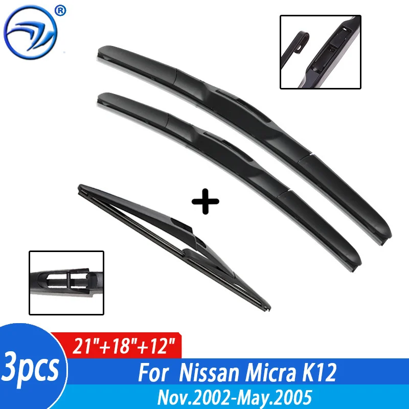 Wiper Front & Rear Wiper Blades Set For Nissan Micra K12 11.2002 03 04 - 05.2005 Windshield Windscreen Rear Window 21"+18"+12"
Wiper Front & Rear Wiper Blades Set For Nissan Micra K12 11.2002 03 04 - 05.2005 Windshield Windscreen Rear Window 21"+18"+12"