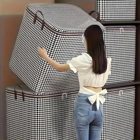 Quilt Storage Box Dustproof Organizers Non-Woven Wardrobe Space Saving Bag House-Moving Bedding Box Storage Organization