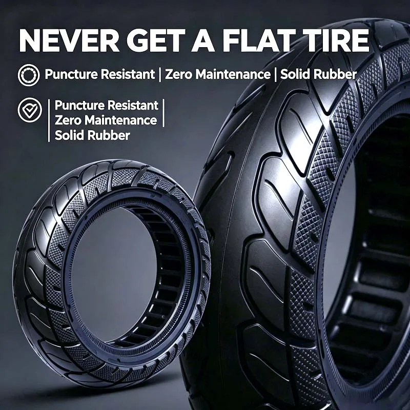 Honeycomb Airless Tire 10×2.5/60/70-6.5 for Xiaomi Max/Ninebot G30 Scooter, Solid Tyre Never Puncture, Inner Hollow Structure
Honeycomb Airless Tire 10×2.5/60/70-6.5 for Xiaomi Max/Ninebot G30 Scooter, Solid Tyre Never Puncture, Inner Hollow Structure
