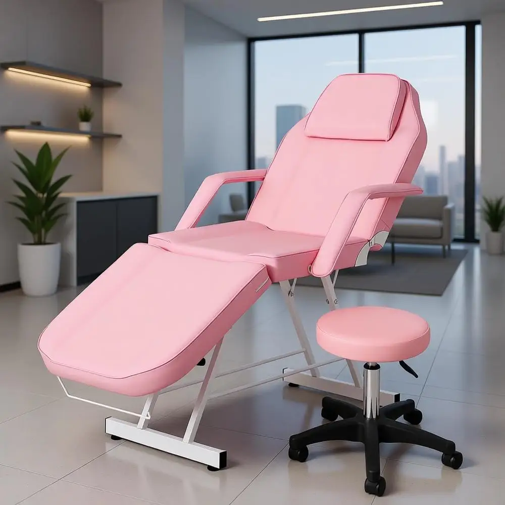Adjustable Massage Table with Facial Spa Bed and Hydraulic Stool, Ideal for Esthetician Treatments, Supports Up to 300 lbs, Pink
Adjustable Massage Table with Facial Spa Bed and Hydraulic Stool, Ideal for Esthetician Treatments, Supports Up to 300 lbs, Pink