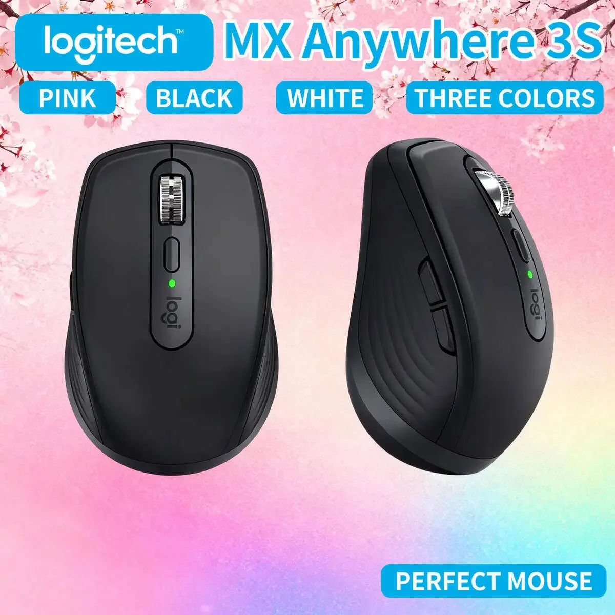 Logitech MX3S Bluetooth Mouse Darkfield Sensor Glass Surface Compatible USB-C Fast Charge
