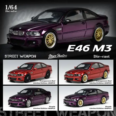 SH Stance Hunters 1/64 alloy die casting simulation car model M3 E46 car running toy decoration