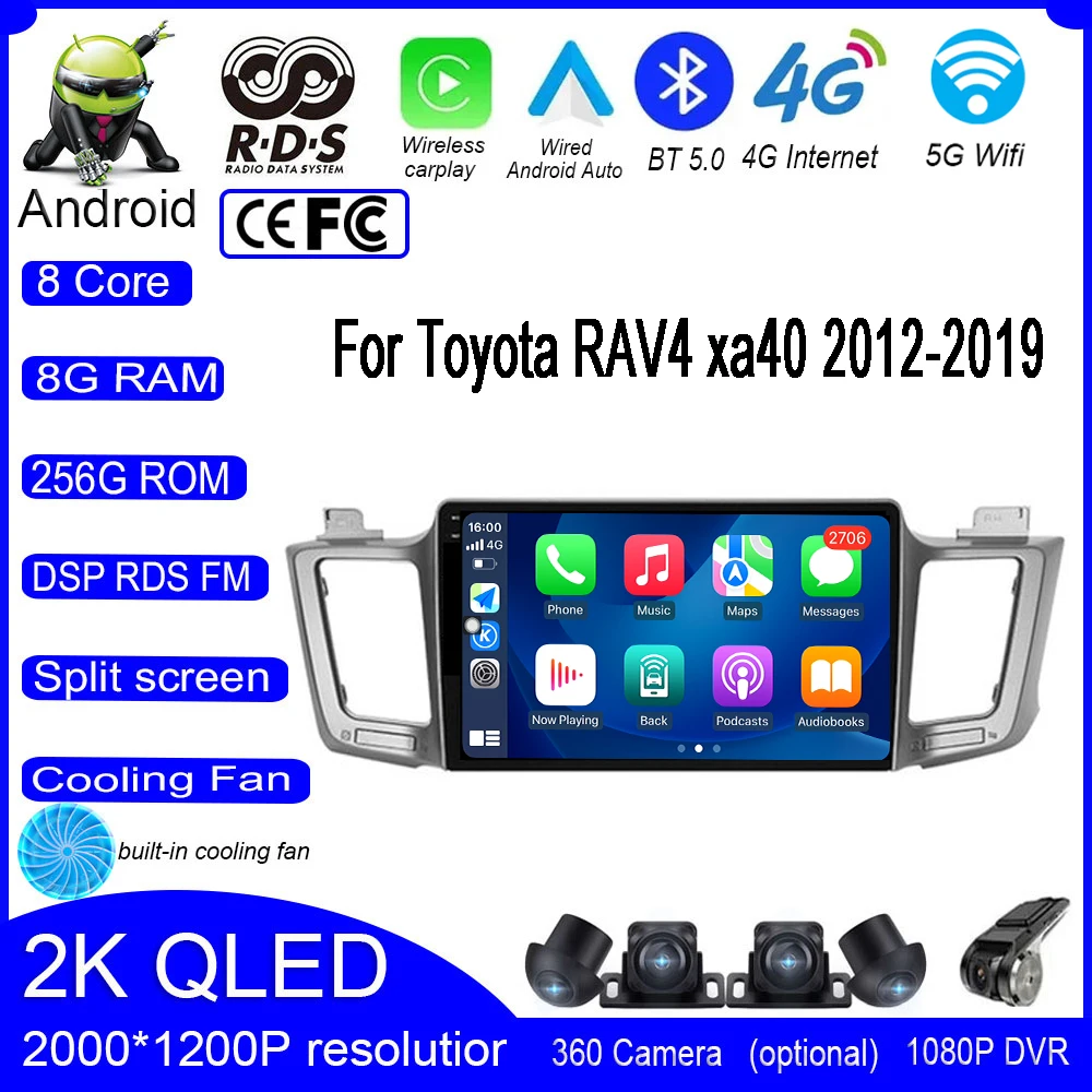 Автомобильный радиоприемник Carplay видео GPS для Toyota RAV4 RAV 4 xa40 2012-2019 Android 14 мультимедийная навигация Авторадио сенсорный экран
Автомобильный радиоприемник Carplay видео GPS для Toyota RAV4 RAV 4 xa40 2012-2019 Android 14 мультимедийная навигация Авторадио сенсорный экран