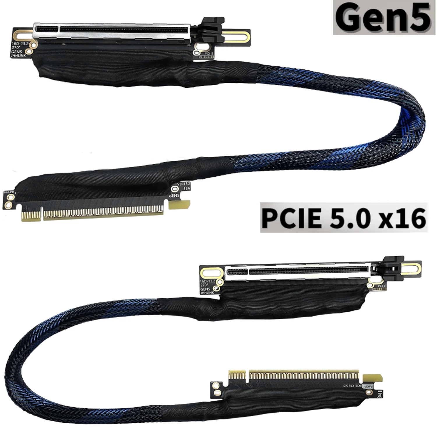 PCIe 5.0 X16 GPU Graphics Card Extension Cable PCI-E 5.0 Gen5 64GB\S Silver-plated Server Wire 270 Degree Left/Right Riser Cable
PCIe 5.0 X16 GPU Graphics Card Extension Cable PCI-E 5.0 Gen5 64GB\S Silver-plated Server Wire 270 Degree Left/Right Riser Cable