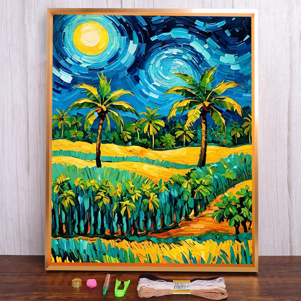 Landscape Moon Night Printed Fabric 11CT Cross-Stitch Embroidery Full Kit Hobby Needlework Craft Handicraft Magic Needle Jewelry
Landscape Moon Night Printed Fabric 11CT Cross-Stitch Embroidery Full Kit Hobby Needlework Craft Handicraft Magic Needle Jewelry