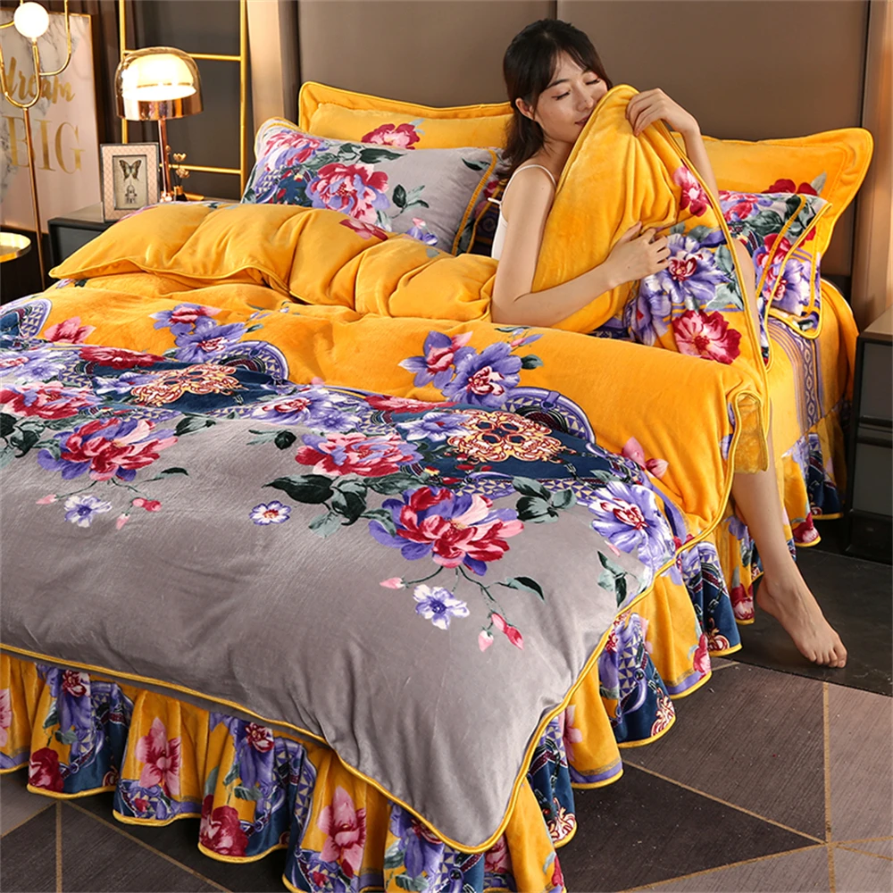 Winter Warm Coral Velvet Bedding Set Bedroom Decor Double-Sided Thicken Flannel Four-Piece Set Quilt Cover Milk Velvet Bed Skirt
Winter Warm Coral Velvet Bedding Set Bedroom Decor Double-Sided Thicken Flannel Four-Piece Set Quilt Cover Milk Velvet Bed Skirt