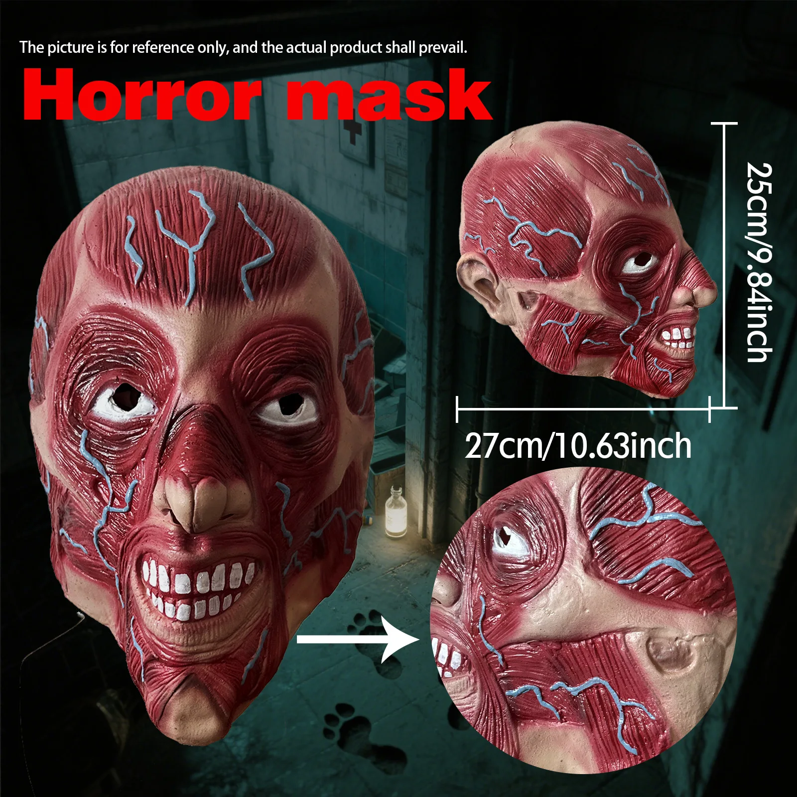 Halloween latex mask head hood horror zombie scary haunted house secret room latex prop
Halloween latex mask head hood horror zombie scary haunted house secret room latex prop