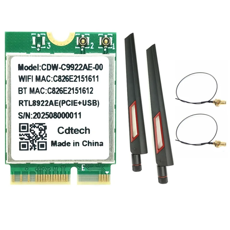 Ingenious-Bluetooth 5.4 RTL8922AE Wifi7 Card+ 2X10DB Antenna 2.4G/5G/6G Tri-Band 6338Mbps Wireless Wifi Card Adapter For Desktop
Ingenious-Bluetooth 5.4 RTL8922AE Wifi7 Card+ 2X10DB Antenna 2.4G/5G/6G Tri-Band 6338Mbps Wireless Wifi Card Adapter For Desktop